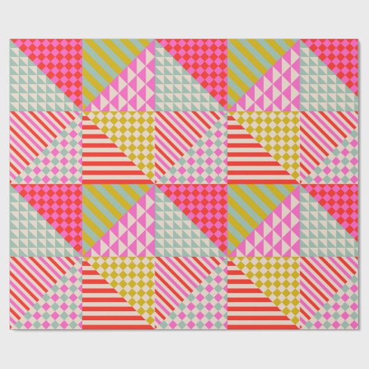 Kleurrijke moderne patchwork deken inpakpapier (Vlak)