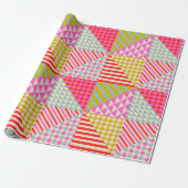 Kleurrijke moderne patchwork deken inpakpapier (Uitgerold)