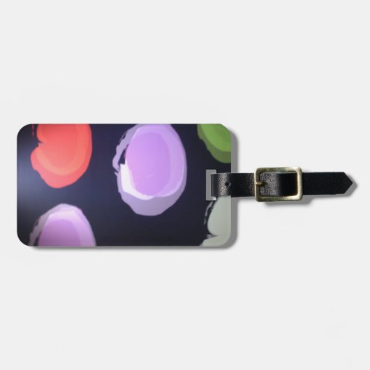 Kleurrijke moderne patroon Polka Dot Art Print Bagagelabel (Voorkant horizontaal)