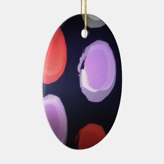 Kleurrijke moderne patroon Polka Dot Art Print Keramisch Ornament (Rechts)