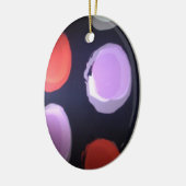 Kleurrijke moderne patroon Polka Dot Art Print Keramisch Ornament (Links)