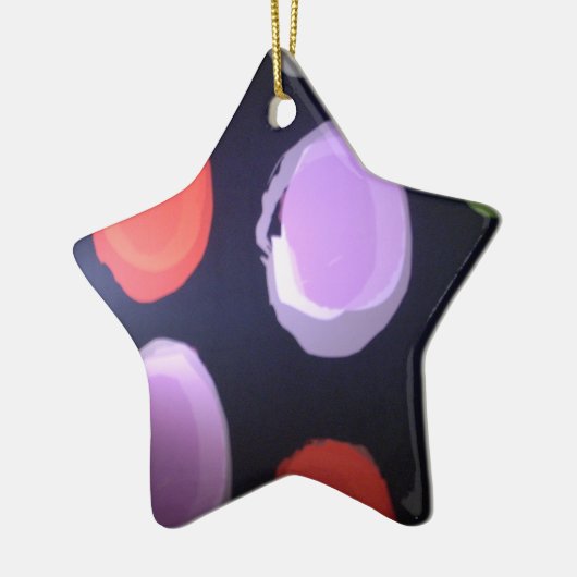 Kleurrijke moderne patroon Polka Dot Art Print Keramisch Ornament (Links)