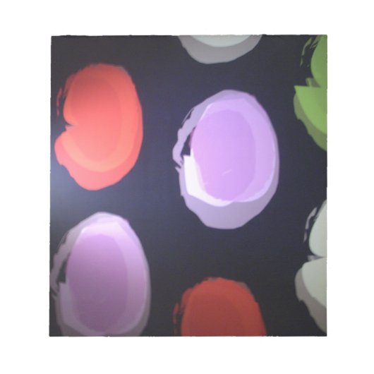 Kleurrijke moderne patroon Polka Dot Art Print Notitieblok (Voorkant)