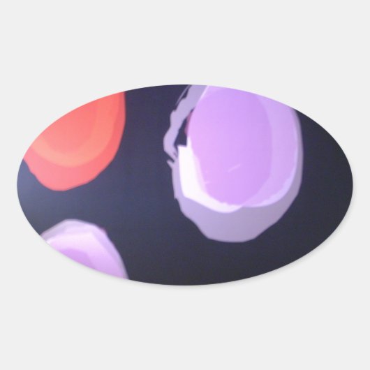 Kleurrijke moderne patroon Polka Dot Art Print Ovale Sticker (Voorkant)