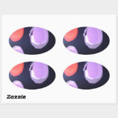 Kleurrijke moderne patroon Polka Dot Art Print Ovale Sticker (Vel)