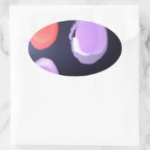 Kleurrijke moderne patroon Polka Dot Art Print Ovale Sticker (Tas)