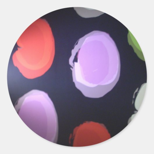 Kleurrijke moderne patroon Polka Dot Art Print Ronde Sticker (Voorkant)
