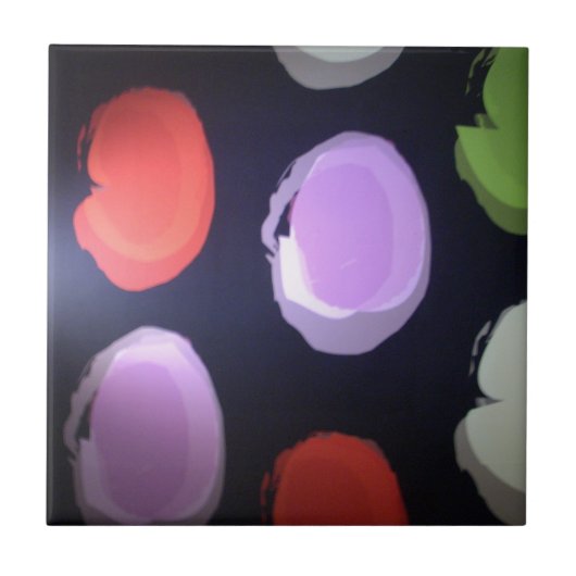 Kleurrijke moderne patroon Polka Dot Art Print Tegeltje (Voorkant)