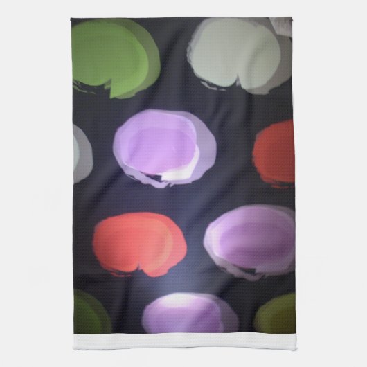 Kleurrijke moderne patroon Polka Dot Art Print Theedoek (Verticaal)