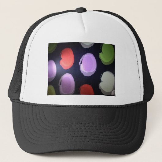 Kleurrijke moderne patroon Polka Dot Art Print Trucker Pet (Voorkant)