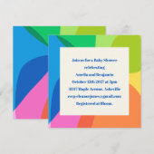 Kleurrijke moderne plein Sjabloon Baby shower Kaart (Voorkant / Achterkant)