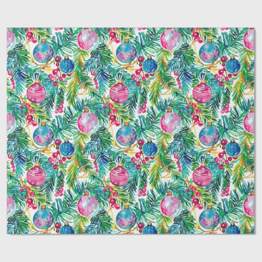 Kleurrijke moderne preppy kerstdecoraties cadeaupapier (Vlak)