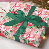 Kleurrijke moderne Preppy Winter Bloemen Kerstmis Cadeaupapier