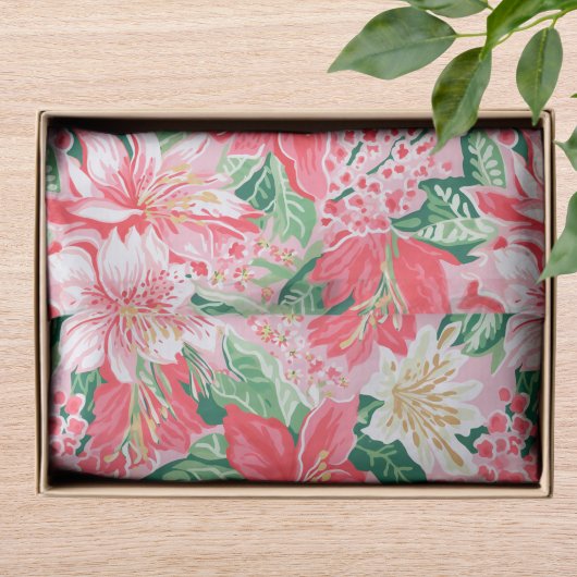 Kleurrijke moderne Preppy Winter Bloemen Kerstmis Tissuepapier