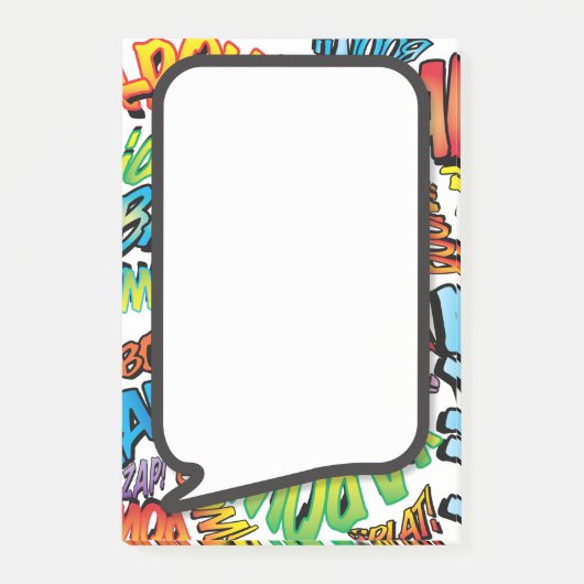 Kleurrijke moderne pret cartoon spraakballon post-it® notes (Voorkant)