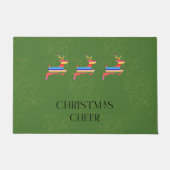 Kleurrijke Moderne Rendier Kerstsfeer Deurmat (Voorkant)
