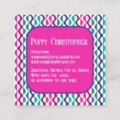 Kleurrijke moderne retro golf patroon 9.10 vierkante visitekaartje (Achterkant)