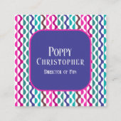 Kleurrijke moderne retro golf patroon 9.10 vierkante visitekaartje (Voorkant)