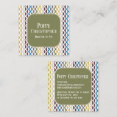 Kleurrijke moderne retro golf patroon 9.11 vierkante visitekaartje