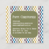 Kleurrijke moderne retro golf patroon 9.11 vierkante visitekaartje (Achterkant)