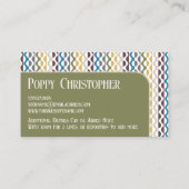 Kleurrijke moderne retro golf patroon 9.11 visitekaartje (Achterkant)