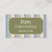 Kleurrijke moderne retro golf patroon 9.11 visitekaartje (Voorkant)