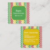 Kleurrijke moderne retro golf patroon 9.5 vierkante visitekaartje (Voorkant / Achterkant)