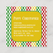 Kleurrijke moderne retro golf patroon 9.5 vierkante visitekaartje (Achterkant)