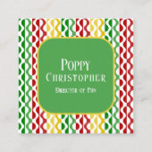 Kleurrijke moderne retro golf patroon 9.5 vierkante visitekaartje (Voorkant)