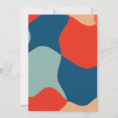 Kleurrijke moderne retro groovy bruiloft  save the date (Achterkant)