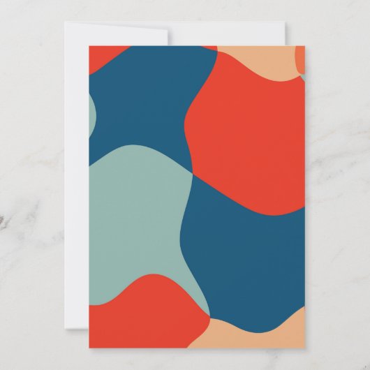 Kleurrijke moderne retro groovy bruiloft save the date (Achterkant)