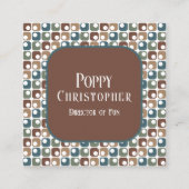 Kleurrijke moderne retro patroon 16.15 vierkante visitekaartje (Voorkant)