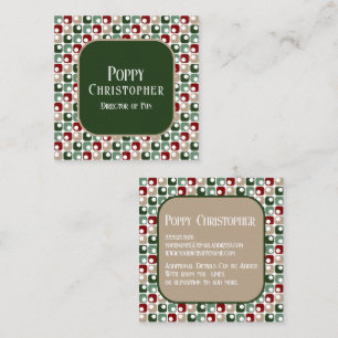 Kleurrijke moderne retro patroon 16.3 vierkante visitekaartje