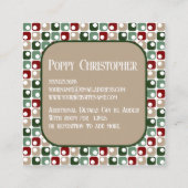 Kleurrijke moderne retro patroon 16.3 vierkante visitekaartje (Achterkant)