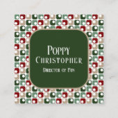 Kleurrijke moderne retro patroon 16.3 vierkante visitekaartje (Voorkant)