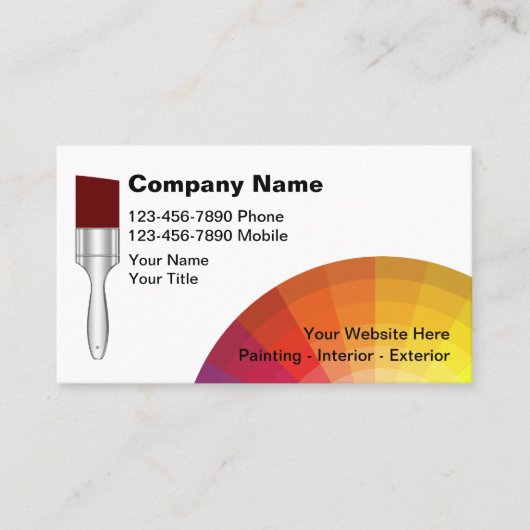 Kleurrijke moderne schilder Visitekaartjes (Voorkant)