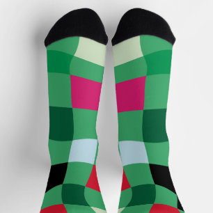 Kleurrijke Moderne Schotse Plaid Vakantie Kerstmis Sokken