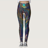 Kleurrijke, moderne stijl Unieke Peacock-doether Leggings (Voorkant)