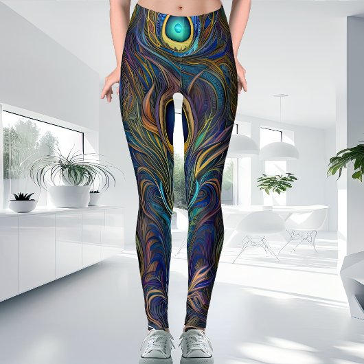 Kleurrijke, moderne stijl Unieke Peacock-doether Leggings