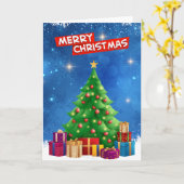 Kleurrijke moderne stijlvolle vrolijke kerstvakant kaart (Gele Bloem)