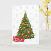 Kleurrijke moderne stijlvolle vrolijke kerstvakant kaart (Gele Bloem)