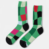 Kleurrijke Moderne Tartan Plaid Vakantie Kerstmis Sokken (Links)