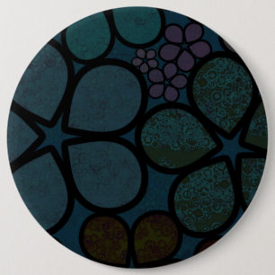Kleurrijke, Moderne Textuur Bloem Knop Ronde Button 6,0 Cm