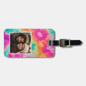 Kleurrijke Moderne Tie Dye - Foto en Tekst Bagagelabel (Voorkant horizontaal)