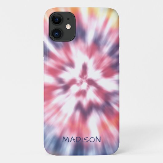 Kleurrijke Moderne Tie Dye Patroon Gepersonaliseer Case-Mate iPhone Case (Achterkant)