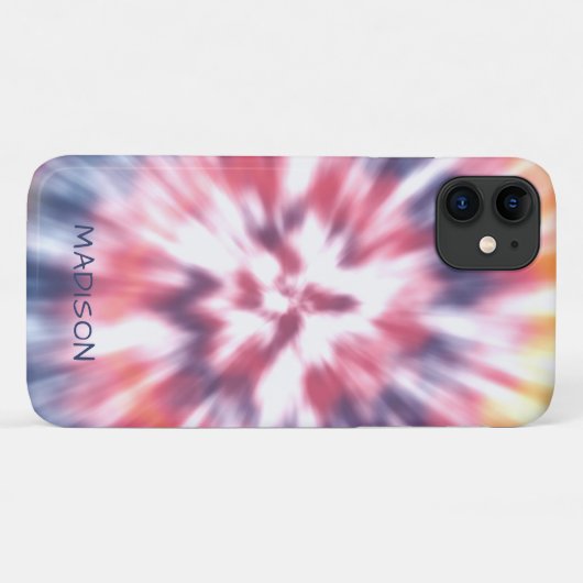 Kleurrijke Moderne Tie Dye Patroon Gepersonaliseer Case-Mate iPhone Case (Achterkant (horizontaal))
