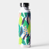 Kleurrijke Moderne Tropische Bladeren Patroon Mono Waterfles (Links)