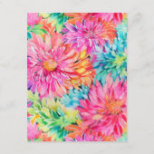 Kleurrijke Moderne Tropische Bloemen Bruiloft Deta Informatiekaartje (Achterkant)