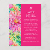 Kleurrijke Moderne Tropische Bloemen Bruiloft Deta Informatiekaartje (Voorkant)