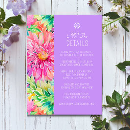 Kleurrijke Moderne Tropische Bloemen Bruiloft Deta Informatiekaartje